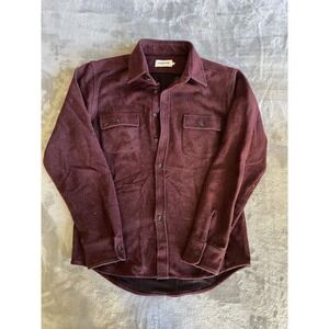 Taylor Stitch Ledge Shirt Size 40 Burgundy Flannel Wool Hiking EUC